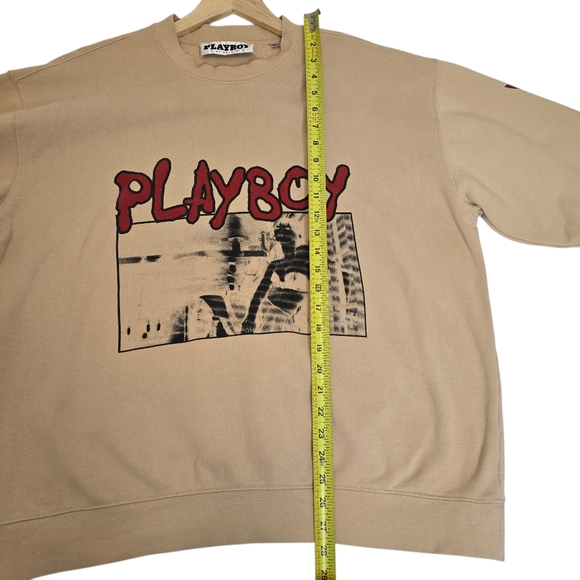 Playboy by PacSun Logo Sweatshirt, Tan Long Sleeve, Size XL, Pre-owned-Excellent - Picture 11 of 12